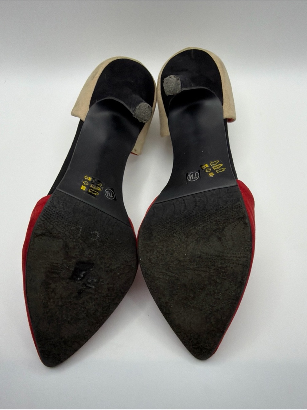 Chinese Laundry D'Orsay Suede Slip On Pumps Size 7 Red,tan Black - Picture 5 of 8